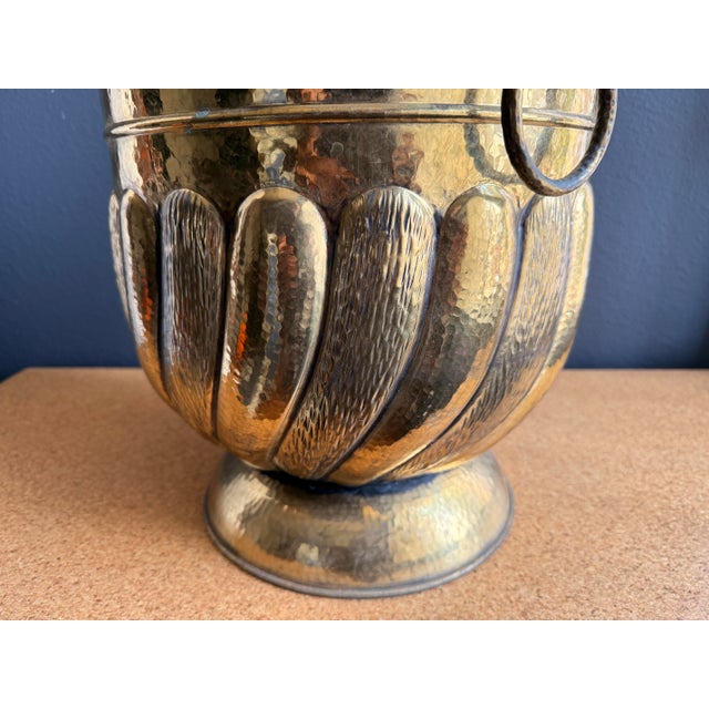 1970s Hammered Brass Planter For Sale - Image 9 of 10