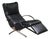 P40 Lounge Chair in Stainless Steel and Black Faux Leather by Osvaldo Borsani for Tecno, Italy, 1950s For Sale
