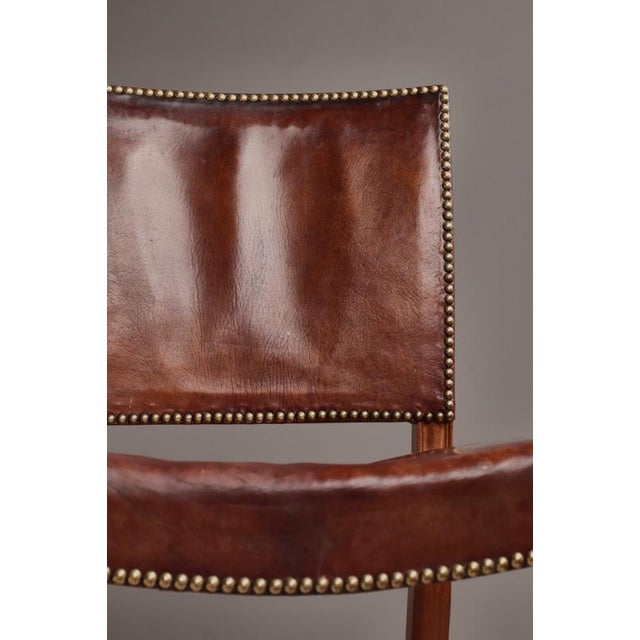 Rud Rasmussen Red Chair in Oak and Nigerian Goat Leather by Kaare Klint for Rud. Rasmussen, 1937 For Sale - Image 4 of 18