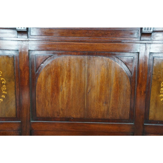 Antique Edwardian Neoclassical Style Mahogany Fruitwood Inlaid Bed Frame For Sale - Image 18 of 18