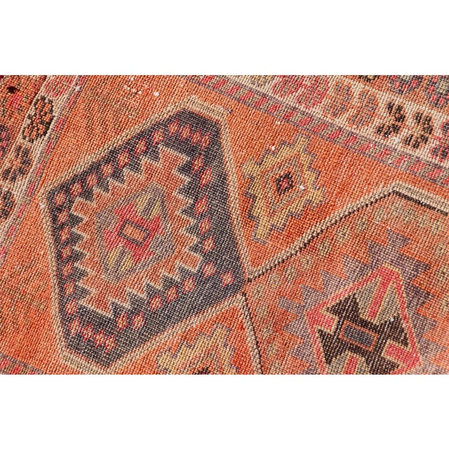 Turkish Vintage Oushak Runner With Tribal Medallion Design in Orange and Ivory 2'9 X 13'3 For Sale - Image 10 of 10