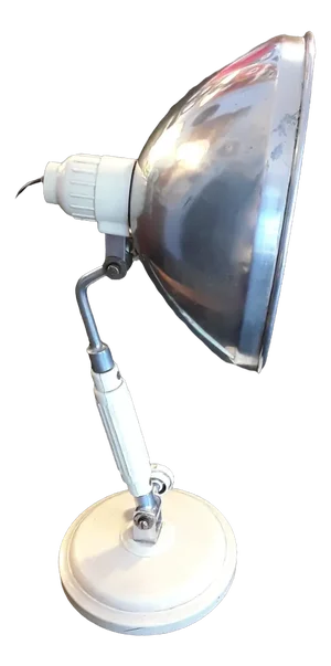 German Art Deco Adjustable Desk Lamp with Cream Bakelite Base, Nickel-Plated Mount & Aluminum Shade from Junolux, 1930s