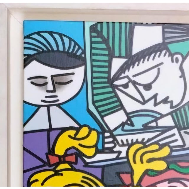Modern Signed Gudmundur Erró Oil on Canvas, Framed Pop Art Figurative Composition For Sale - Image 3 of 8