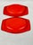 Paint Vintage Mid-Century Modern 1960s Dynasty Ware Red Enamel Baking Serving Dishes Wicker Holders-a Pair For Sale - Image 7 of 11