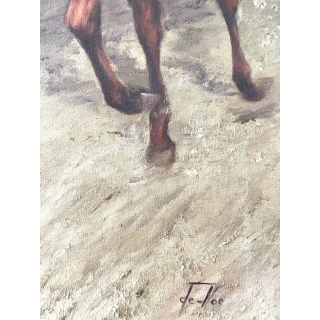 De Voe Signed Impressionist Equestrian Horse Jockeys Oil on Canvas For Sale - Image 4 of 8