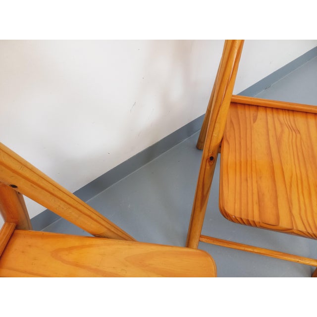 Vintage Folding Pine Chairs, 1980s, Set of 2 For Sale - Image 16 of 18