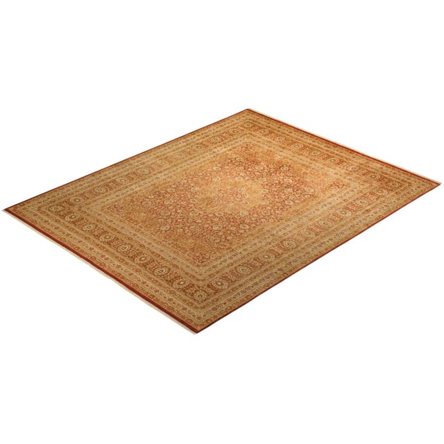 Burnt Orange Mogul Collection Hand-Knotted Area Rug - Orange Collection 8' 2" X 10' 4" For Sale - Image 8 of 10