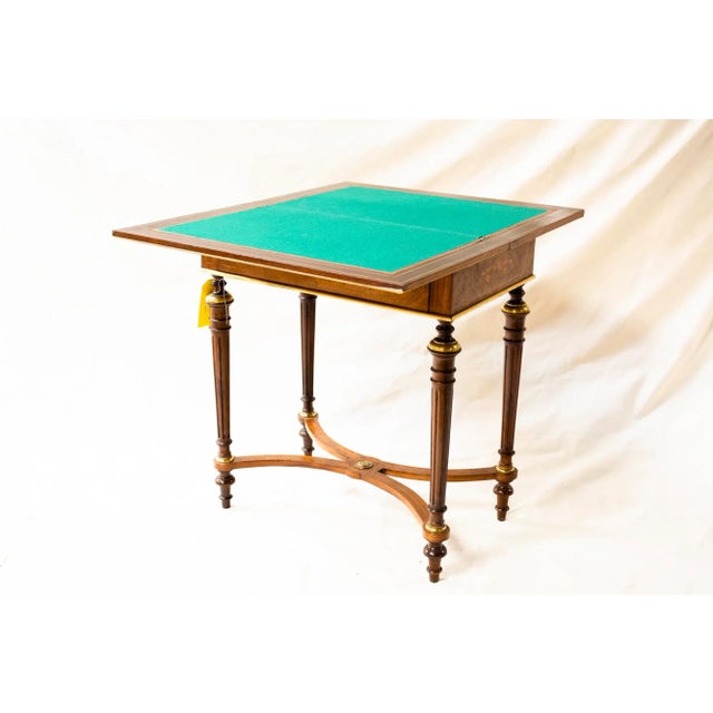 French Antique French Marquetry Table With Coiffeuse, Writing Desk and Game Table For Sale - Image 3 of 13