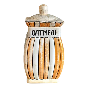 Antique Rustic Ceramic Kitchen Oatmeal Cannister Danish Lotte Lidded Cannister