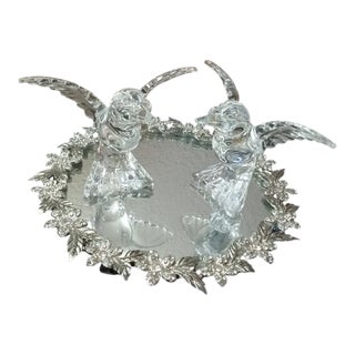 1980s Exquisite Signed Steuben Ny Pair of Flight Birds Figurines For Sale