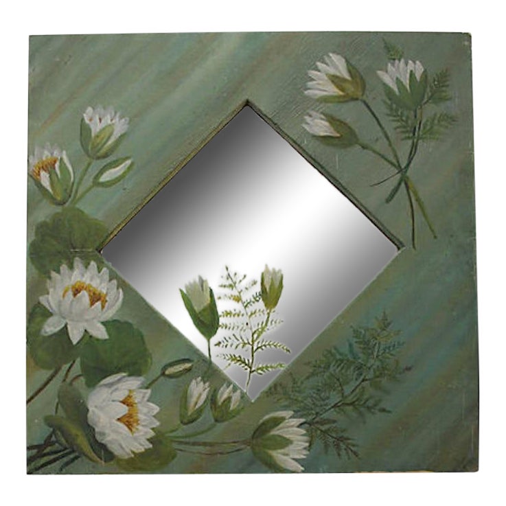 Victorian Era Handpainted Lily Pad Mirror Chairish