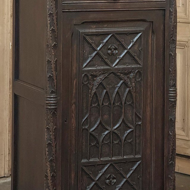 Late 19th Century 19th Century Gothic Oak Confiturier Cabinet For Sale - Image 5 of 18