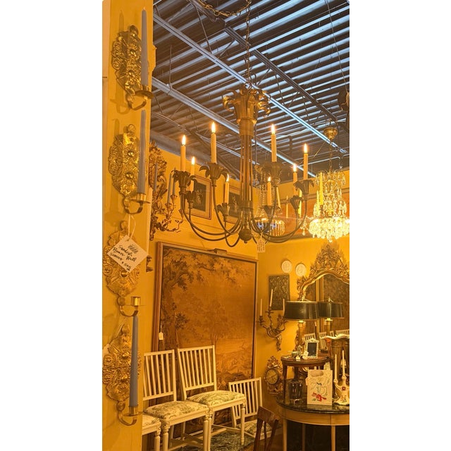 Late 20th Century Late 20th Century 8-Light Brass Chandelier, Style of Tommi Parzinger For Sale - Image 5 of 5