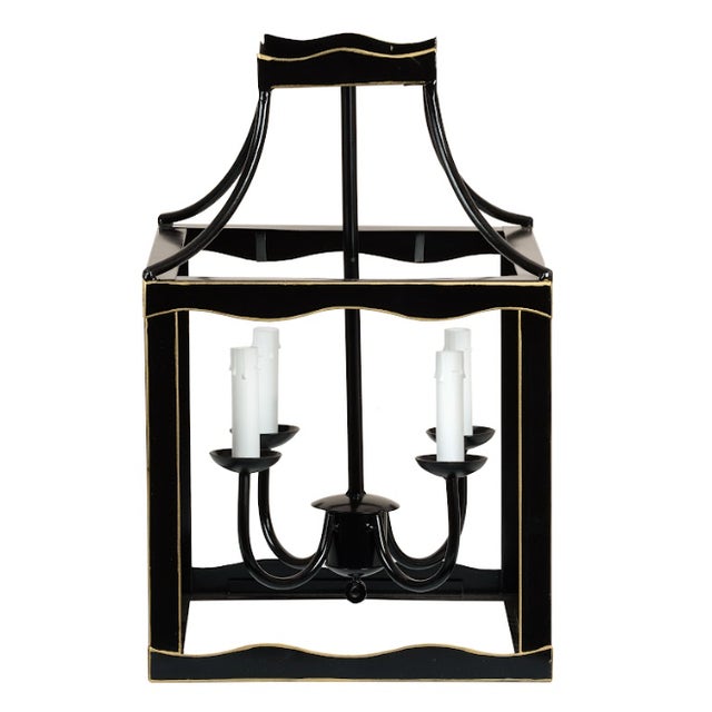 Black & Gold Lantern - Medium, 18.5" For Sale