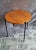 Vintage Side Table with Black Metal Frame and Round Teak Top, 1970s For Sale - Image 4 of 5