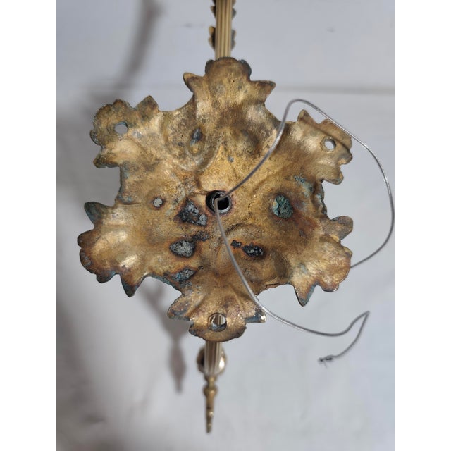Spanish Art Nouveau Bronze Wall Sconce, 1940s For Sale - Image 9 of 11