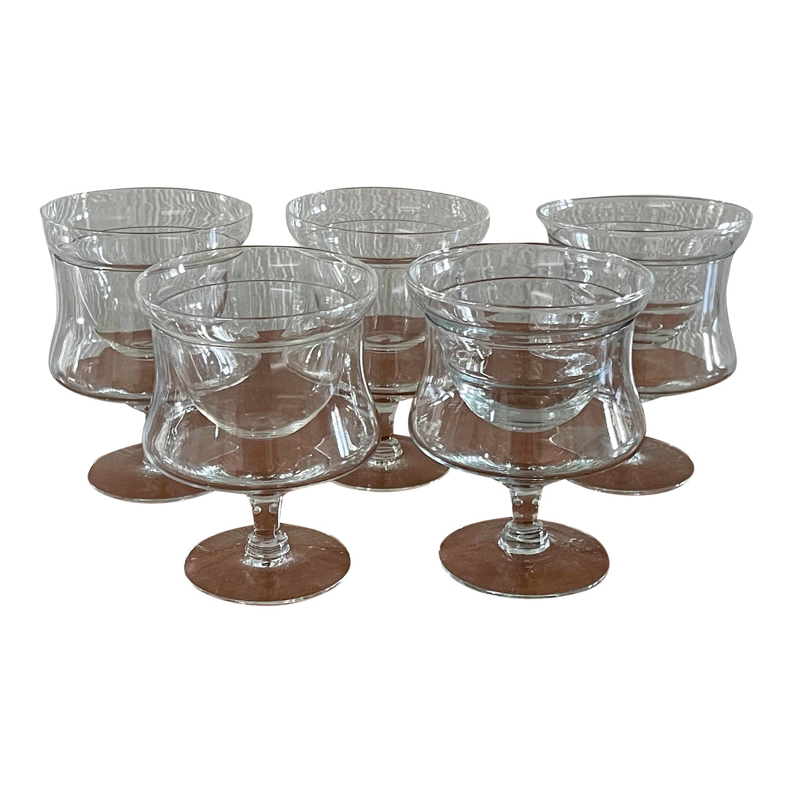 Set of 5 Mid Century Glass Shrimp Cocktail Glasses Chairish
