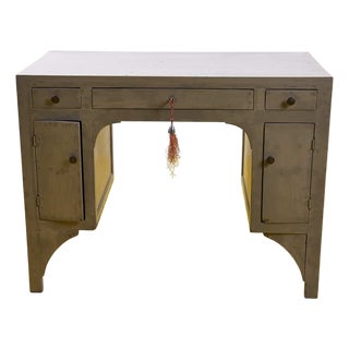 Dove Gray Wooden Desk For Sale