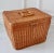 A vintage large Asian wicker lidded picnic / storage basket / trunk with handles. Perfect storage basket that can fit in a...