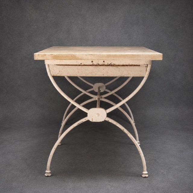 This 20th Century French Baker’s Table beautifully blends rustic European charm with timeless industrial design. Featuring...