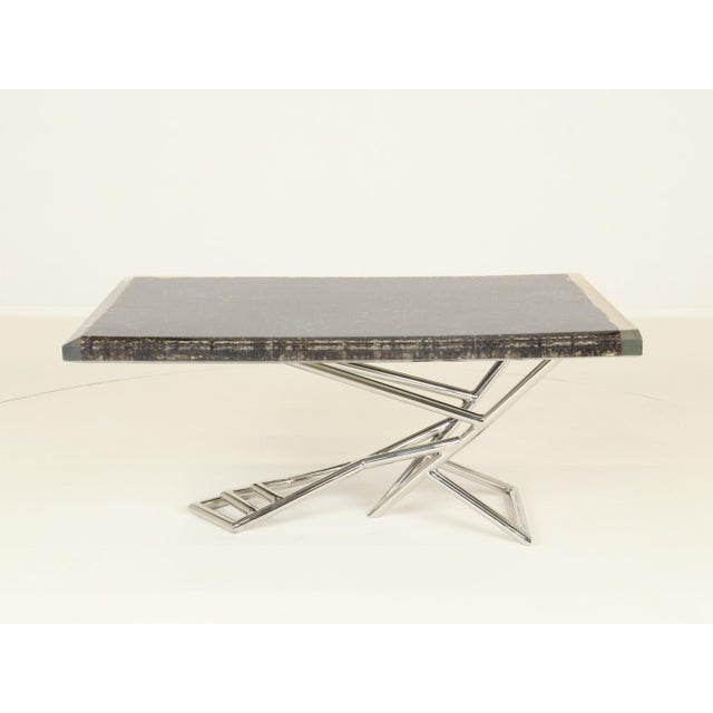 Coffee Table with Embedded Ants Nest in Resin and Stainless Steel by Bruno Helgen, Bali, 2000s For Sale - Image 14 of 18