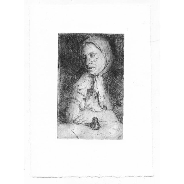 William Meyerowitz (1893-1981) figural etching on paper. Probably printed by Allen Sloane (1902-1999). Signed in the plate...