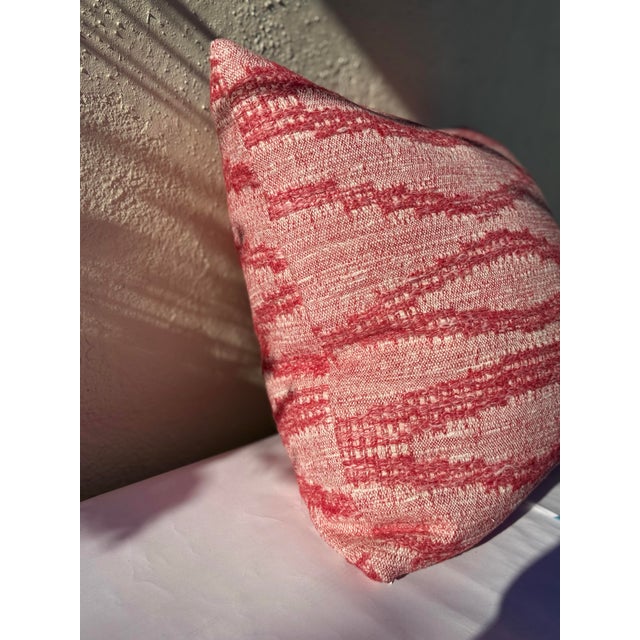 Textile Set of Two Woven Textural Rich Pink Pillows/ Kathryn Ireland “Moroccan Weave” Woven Textile With Down/ Feather Fill For Sale - Image 7 of 11