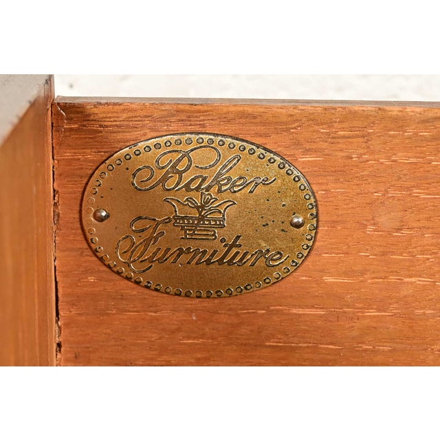 Wood Michael Taylor for Baker Furniture Hollywood Regency Campaign Walnut Dresser Chest, 1960s For Sale - Image 7 of 13