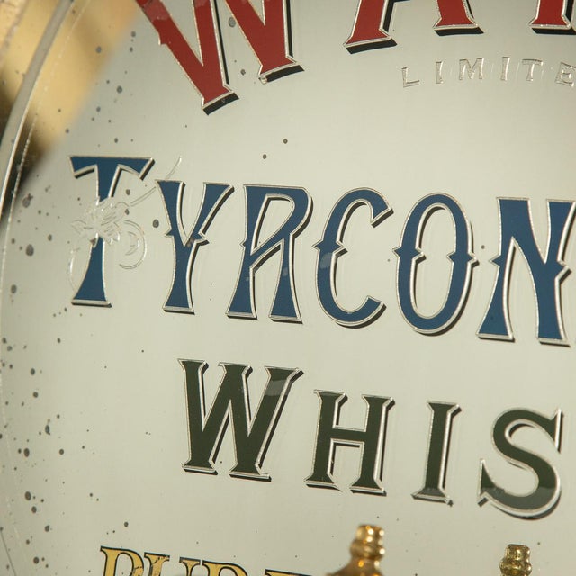 Metal 20th Century Barrel Framed Watts Tyrconnell Whisky Advertising Mirror, 1900s For Sale - Image 7 of 16