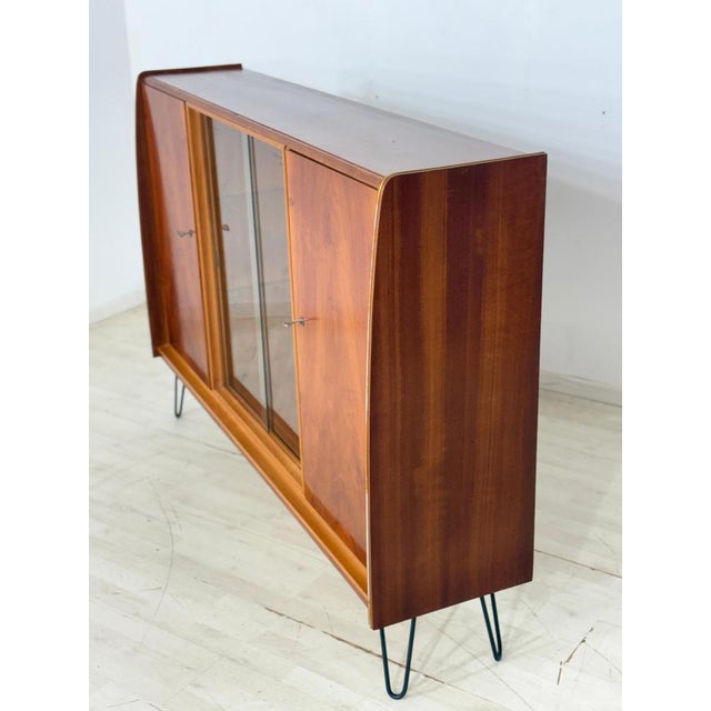 Brown Mid-Century Display Cabinet, 1960s For Sale - Image 8 of 11
