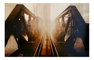 Crossing Bridges, Photograph on Wood, 2011