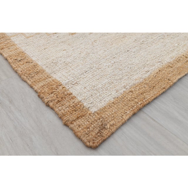9x12Ft.Ft. Natural Cream Jute Taureg Inspired Soumek Jute Hand Woven Rug For Sale - Image 10 of 12