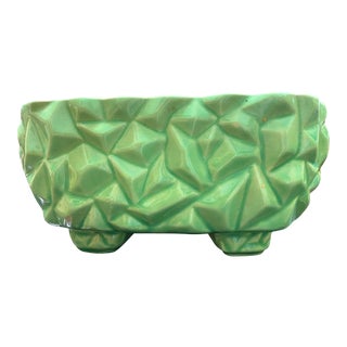 1960’s Mid-Century Celadon Green Geometric Planter For Sale