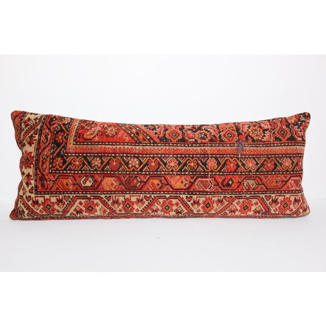 Tribal Vintage Antique Persian Rug Lumbar Pillow Cover – Tribal Decorative Cushion For Sale - Image 3 of 10