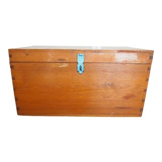 Burmese Handmade Teak Chest For Sale
