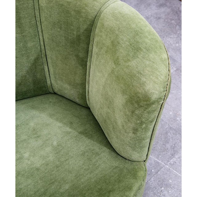 Mid Century Danish Modern Couch Sofa Mohair Light Green Loveseat Settee 2 Seat For Sale - Image 9 of 12