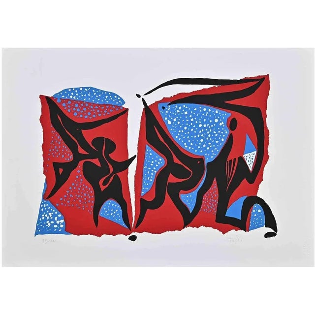 Modern Wladimiro Tulli, Carnivalesque Composition, Screen Print, 1973 For Sale - Image 3 of 3