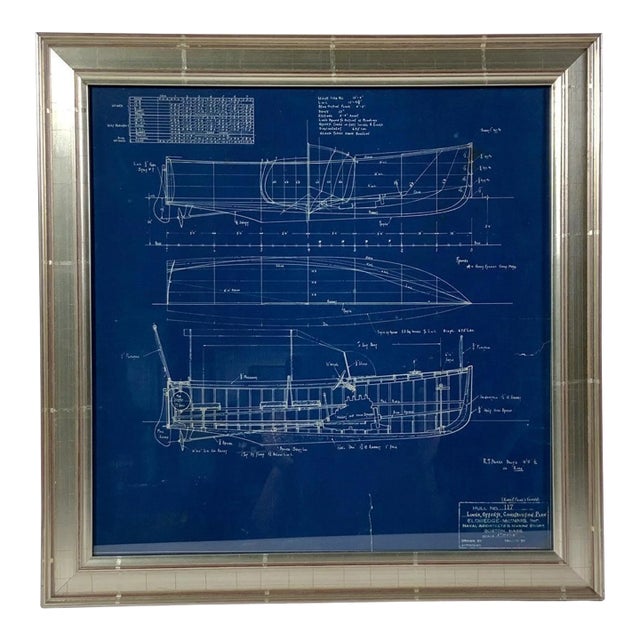 Charming Original Blueprint for Yacht Tender Onboard Yacht Rima For Sale