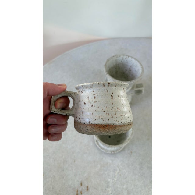 Coastal Cape Cod Pottery Coffee Cups with Drip Cups - Pair For Sale In New York - Image 6 of 6