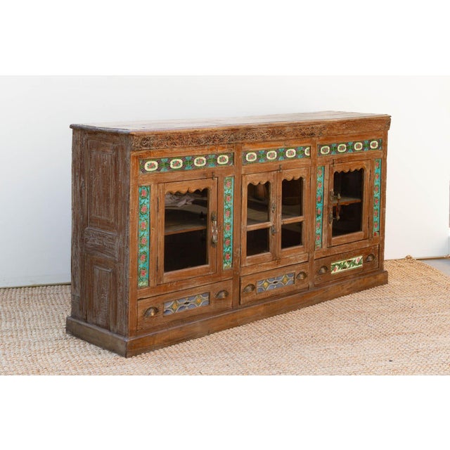 Antique Indo-Portuguese Tile Colonial Sideboard For Sale - Image 12 of 13