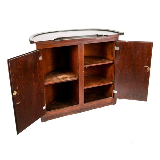 Mid 20th Century 20th Century Walnut Dry Bar With Brass Rail For Sale - Image 5 of 5