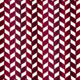 Schumacher Chevron Strie Velvet Fabric in Garnet For Sale