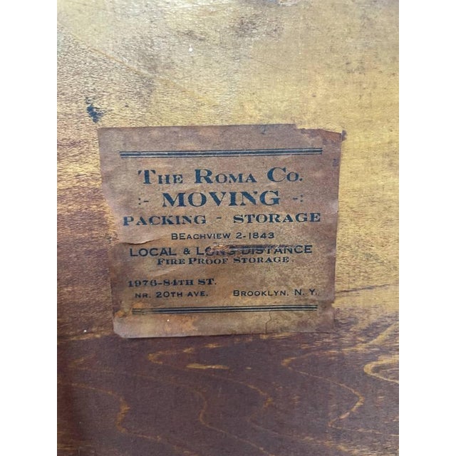 Antique 1930's Bedroom Highboy Dresser Chest of Drawers, Hand Carved Walnut, Burl Inlay For Sale - Image 13 of 13