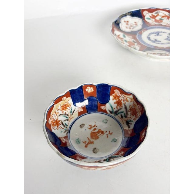 Ceramic 19th Century Japanese Plate and Bowl Set, Set of 2 For Sale - Image 7 of 17