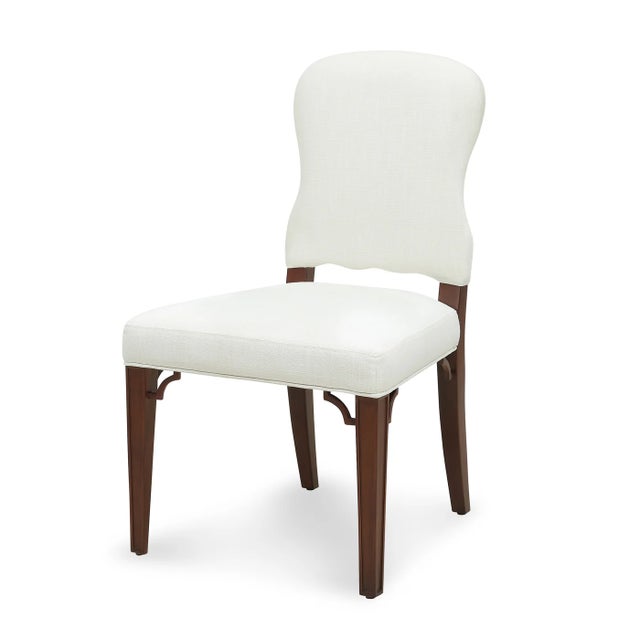 Cream Bunny Williams Home Sienna Dining Chair in Mahogany with Cream Linen Upholstery For Sale - Image 8 of 8