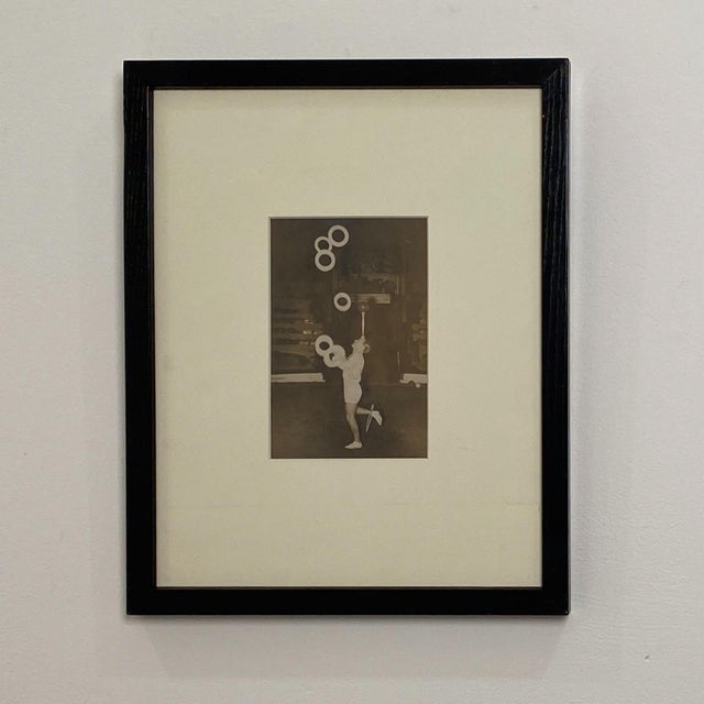 Mid 20th Century Vintage Black and White Photo of a Juggler For Sale - Image 5 of 5