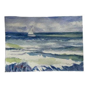Signed Original Van Gogh Inspired Watercolor Seascape