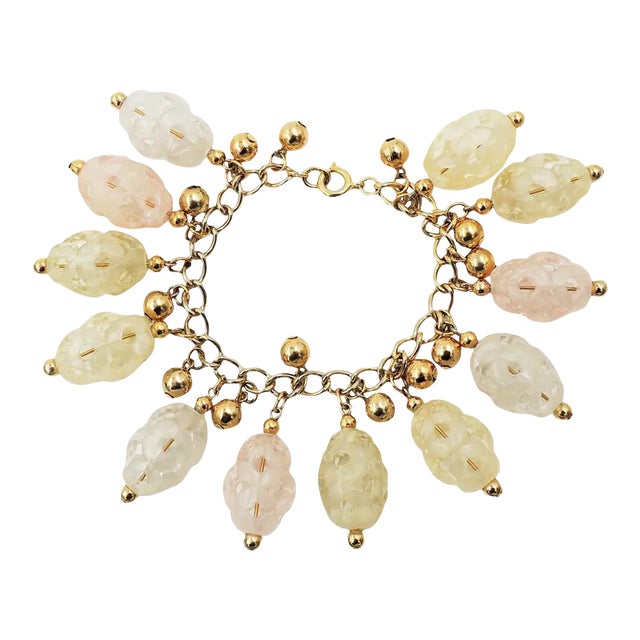 Vintage 1960s Napier Pastel Charm Bracelet For Sale