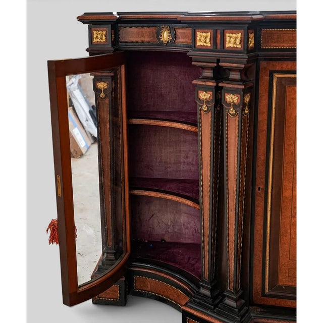 Late 19th Century Superb Quality Antique French Walnut and Ebony Credenza, Server For Sale - Image 5 of 7