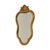 French gold-tone mirror featuring a crest, crafted from wood in a classic Baroque style; the crest is adorned with...